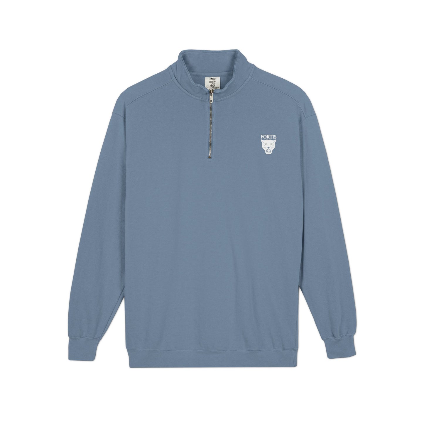 Quarter-Zip Sweatshirt with Small Chest Crest — Casual Pullover for Everyday Wear