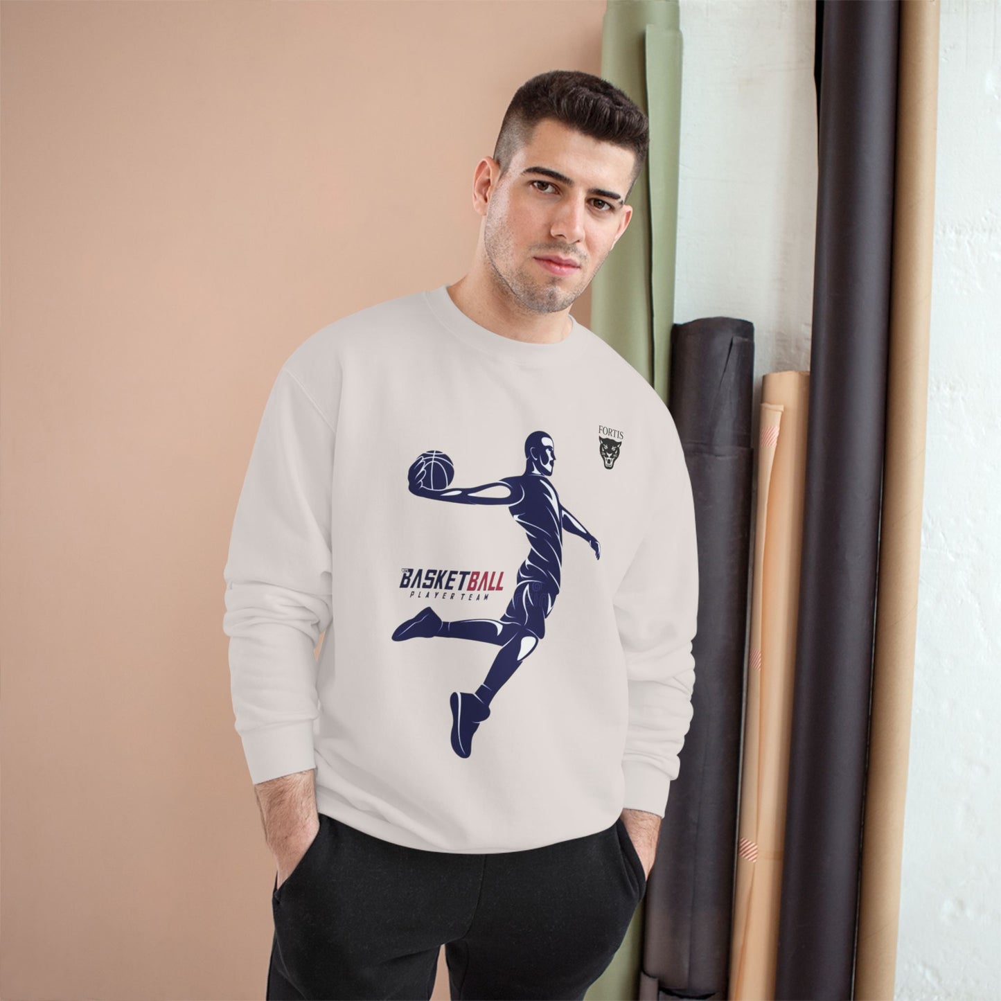 Basketball Dunk Champion Sweatshirt - Men's Athletic Crewneck