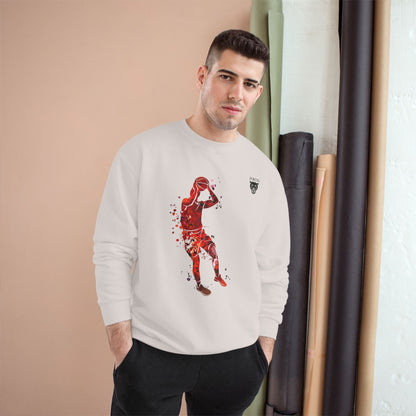 Basketball Champion Sweatshirt — Red Silhouette Shooter Crewneck