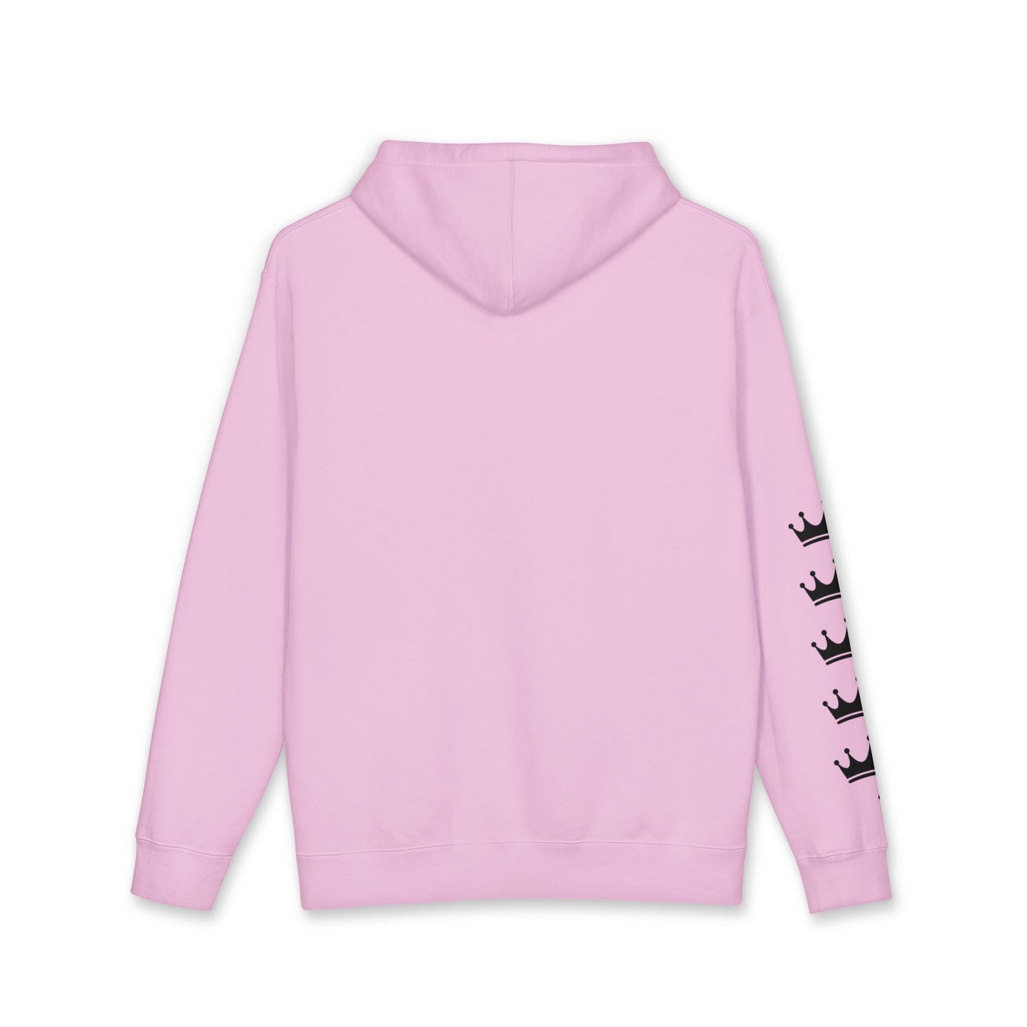 Chameli Crown Hoodie — Personalized Script Logo Pullover with Sleeve Crowns