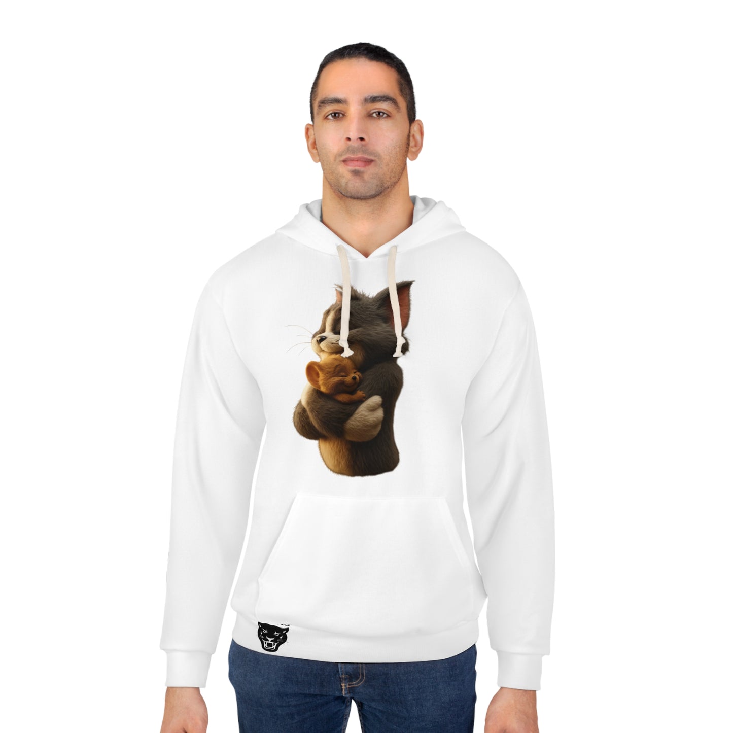 Cozy Animal Hug Unisex Pullover Hoodie, Cute Sweatshirt, Gift for Animal Lovers, Casual Wear, Warm Layer, Unique Gifts