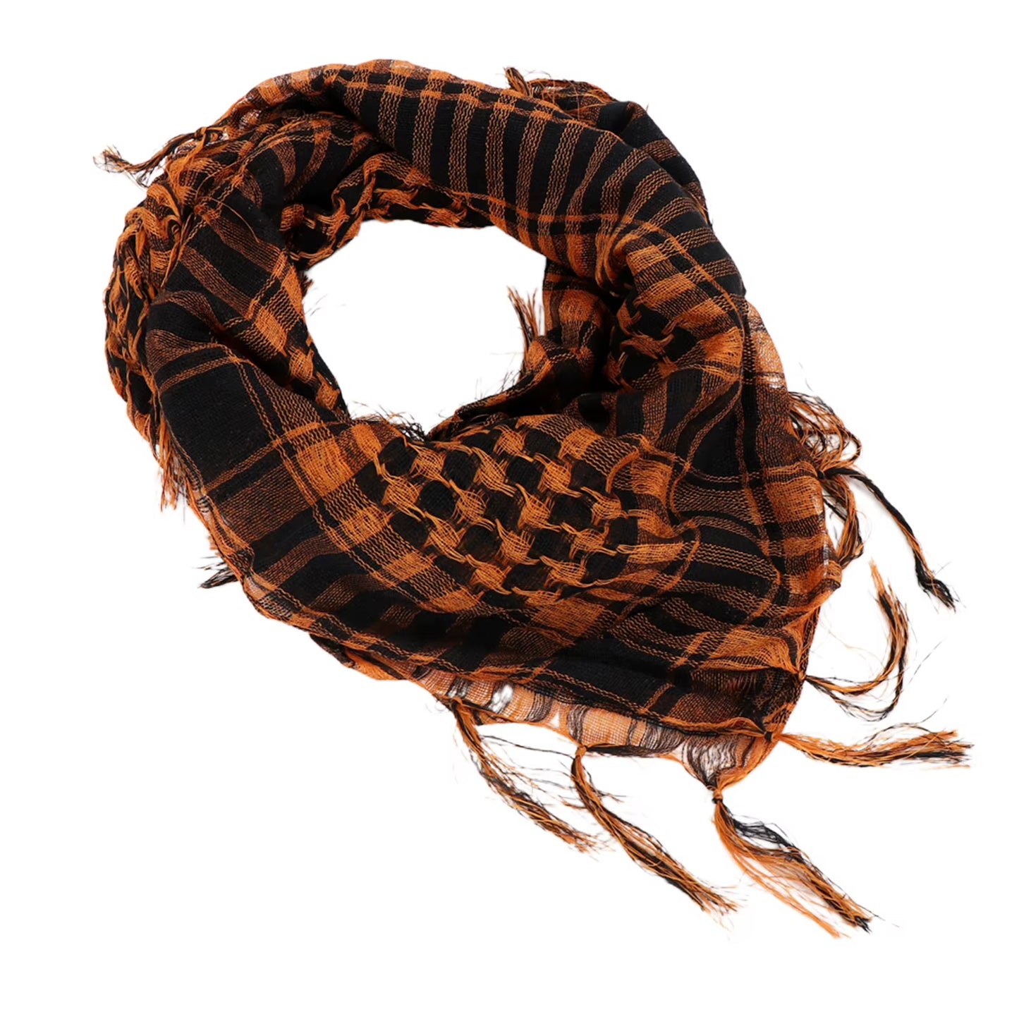 Unisex Lightweight Plaid Tassel Arab Desert Shemagh Keffiyeh Scarf Wrap Pashmina
