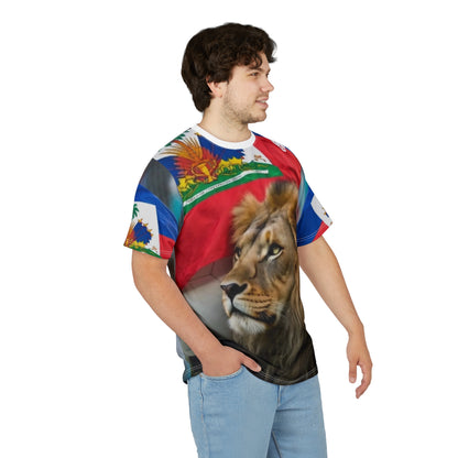 Haiti Flag Lion T-Shirt — Patriotic Haitian All-Over Print Tee