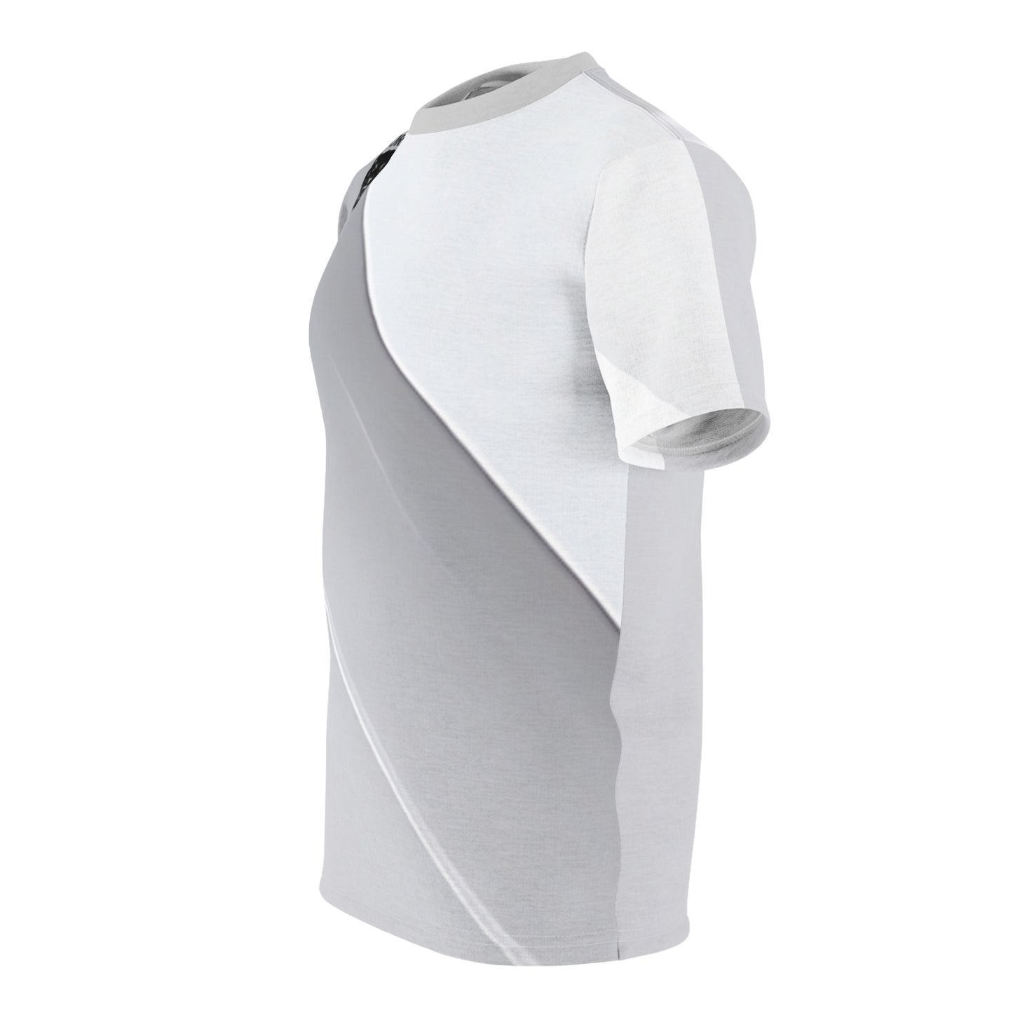 Fortis Minimalist Panther Tee — White Diagonal Cut & Sew T‑Shirt