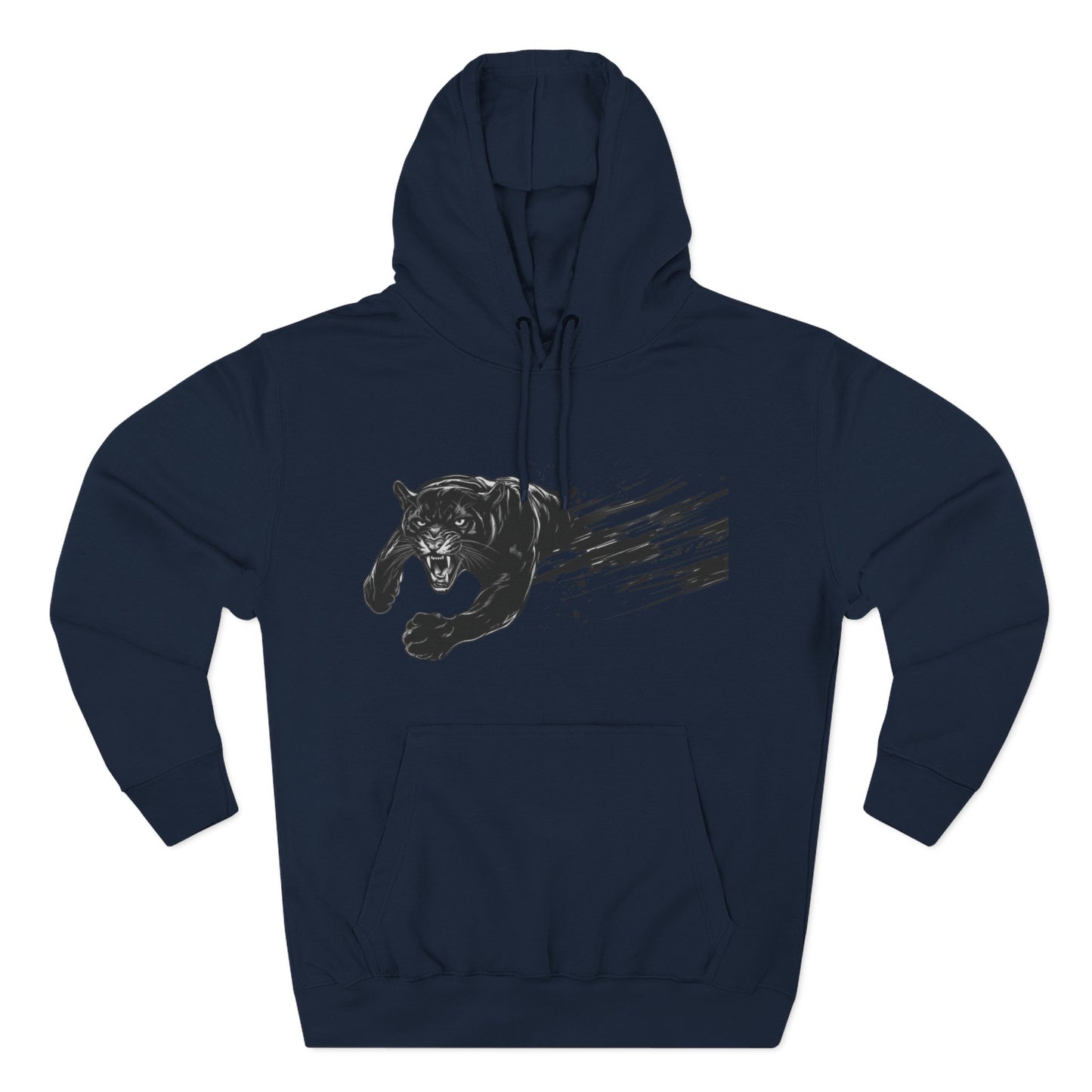 Panther Motion Hoodie — Leaping Black Panther Graphic Pullover