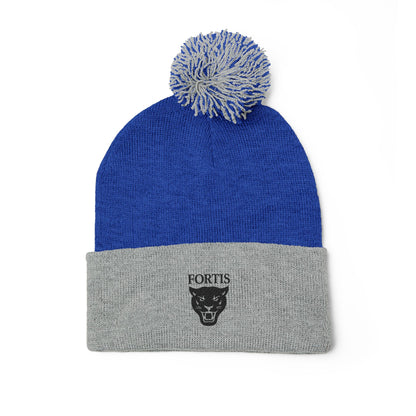 Embroidered Pom-Pom Beanie — FORTIS Panther Knit Cap