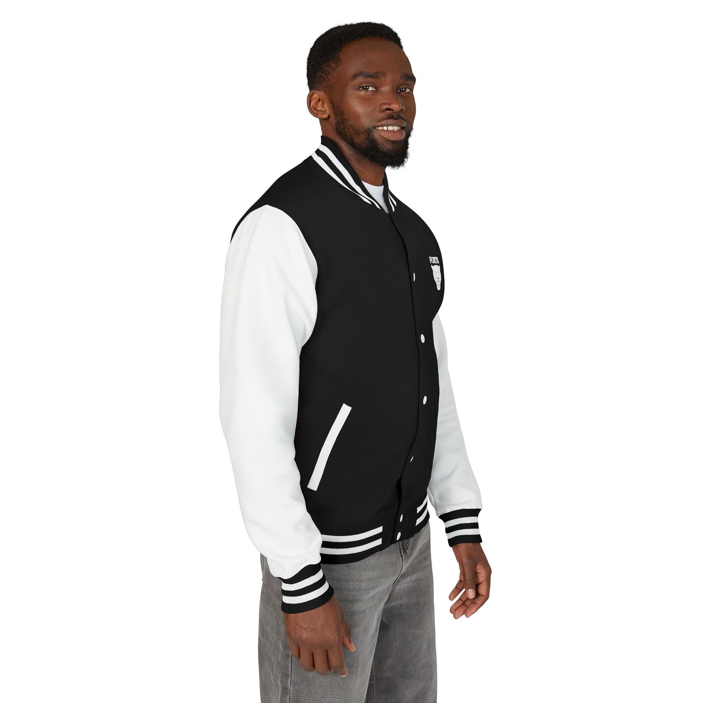 Varsity Jacket - 'Flocka' Logo Black & White Letterman