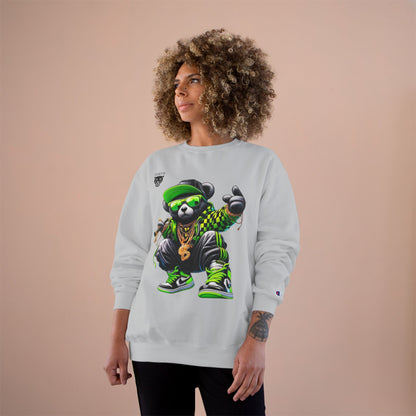 Hip Hop Bear Champion Sweatshirt — Streetwear Crewneck with ‘Champion’ Style Graphic