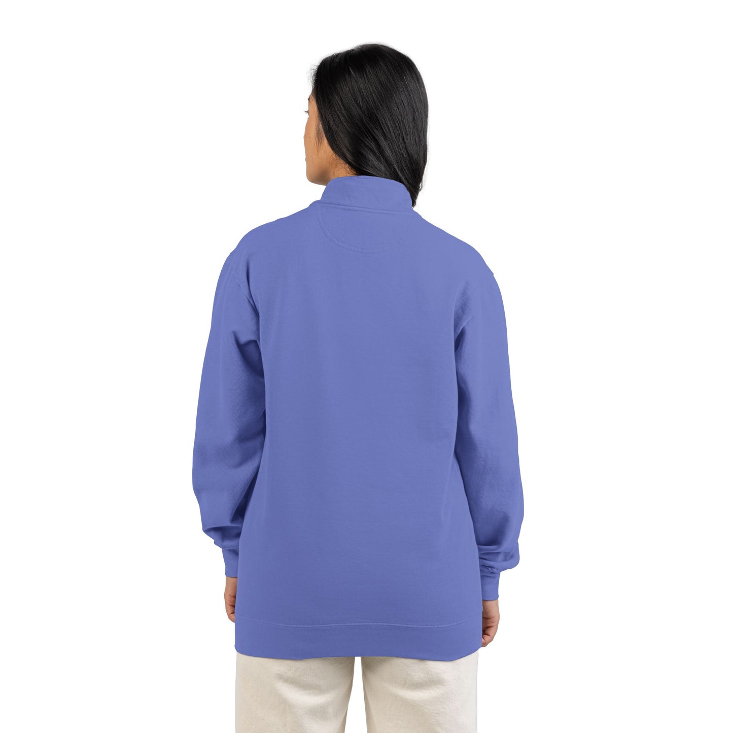 Quarter-Zip Sweatshirt with Small Chest Crest — Casual Pullover for Everyday Wear