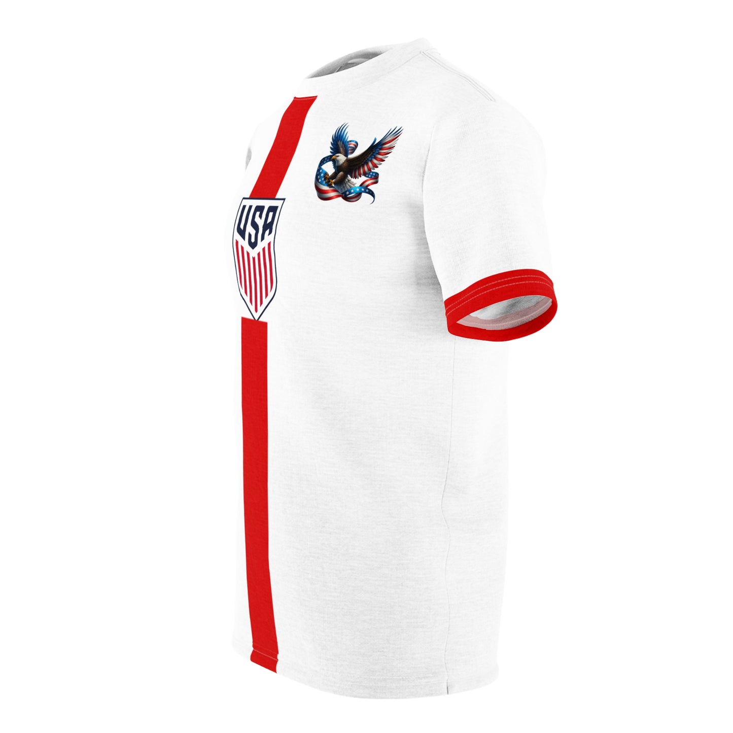 USA Shield Stripe Tee — Patriotic Eagle Soccer Jersey