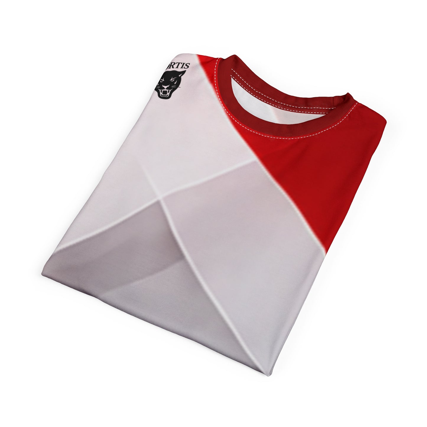 Red & White Abstract Chevron All-Over Print Tee
