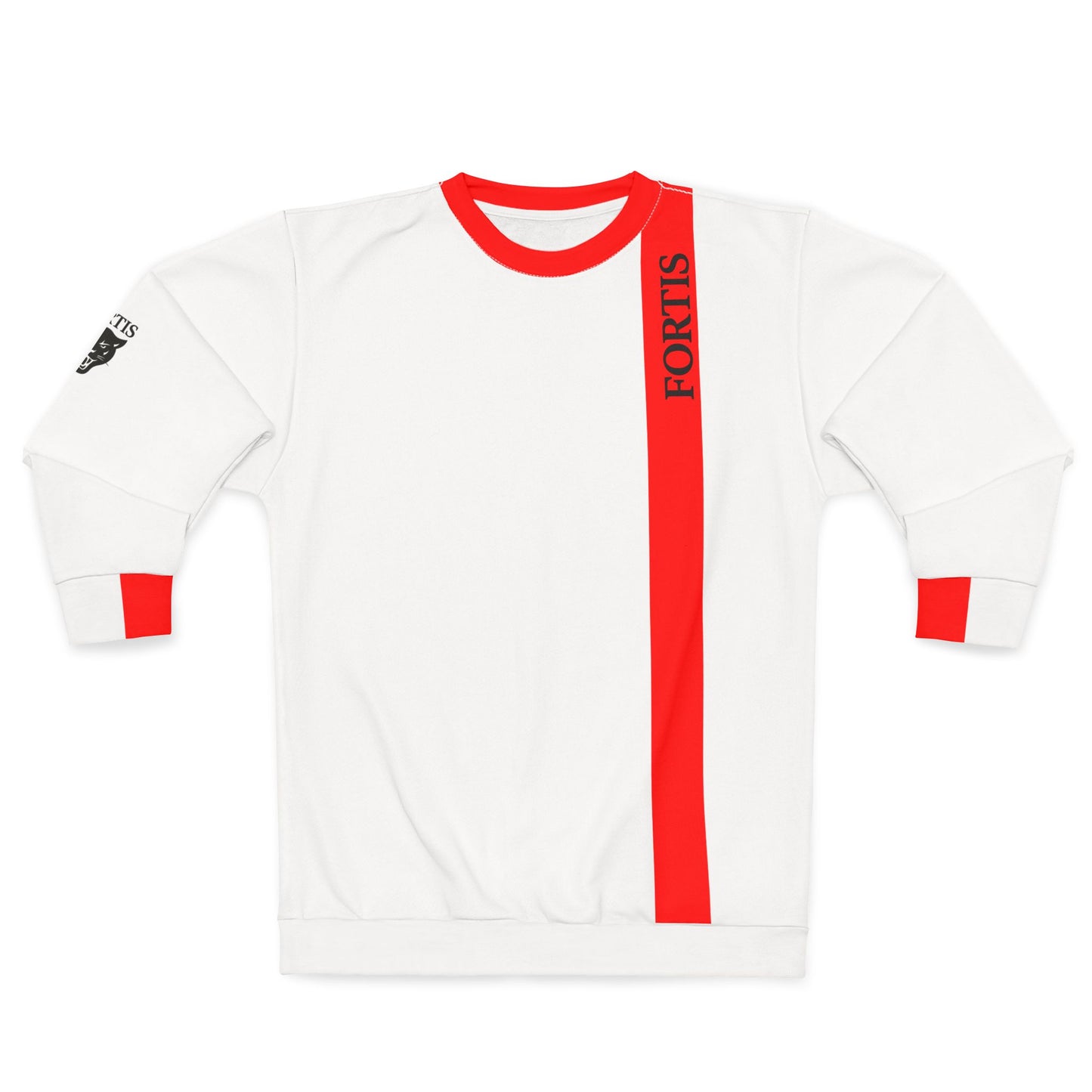 Fortis Vertical Stripe Sweatshirt — Red-Trim Crewneck