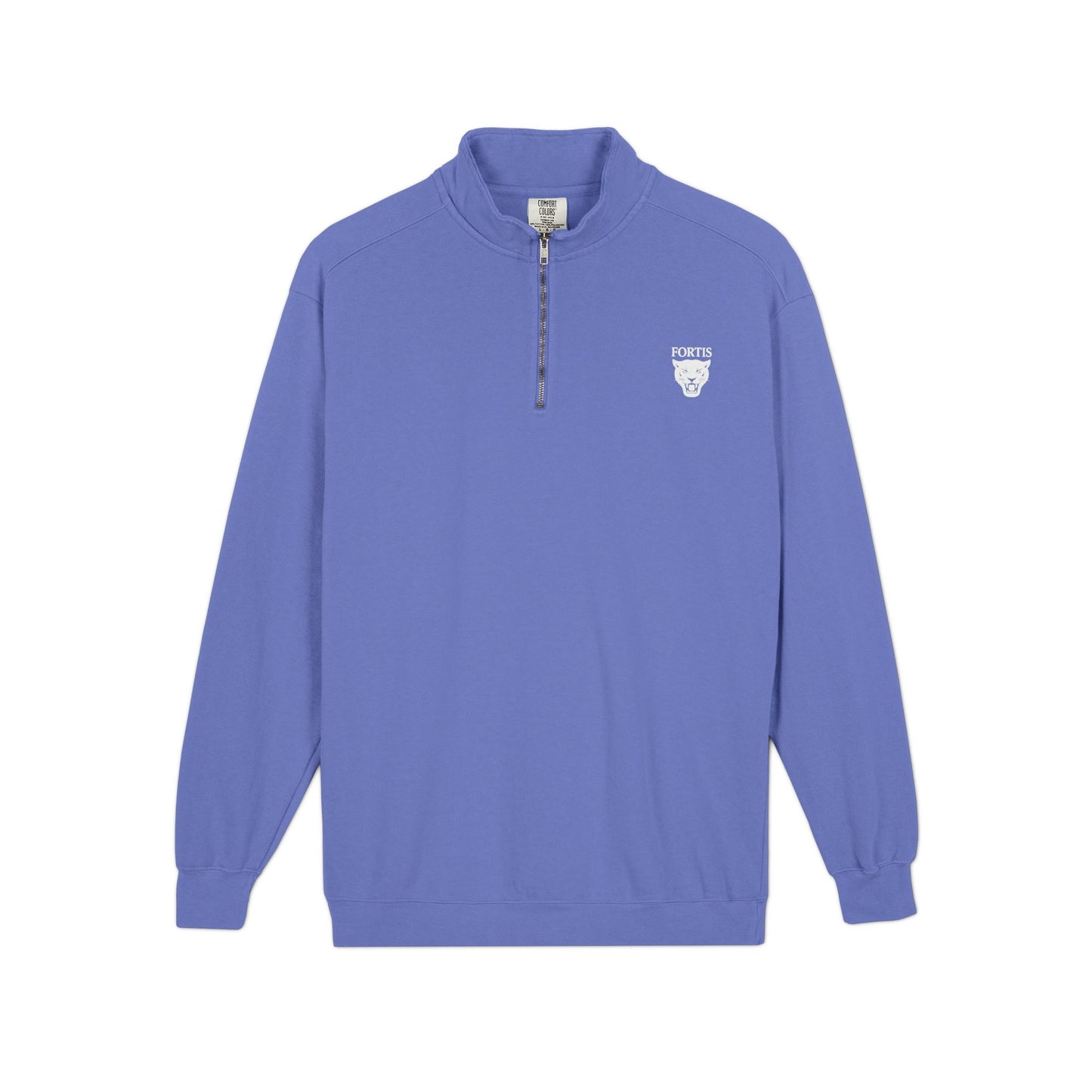 Quarter-Zip Sweatshirt with Small Chest Crest — Casual Pullover for Everyday Wear