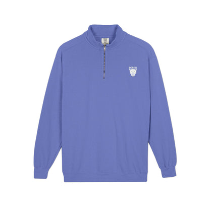 Quarter-Zip Sweatshirt with Small Chest Crest — Casual Pullover for Everyday Wear