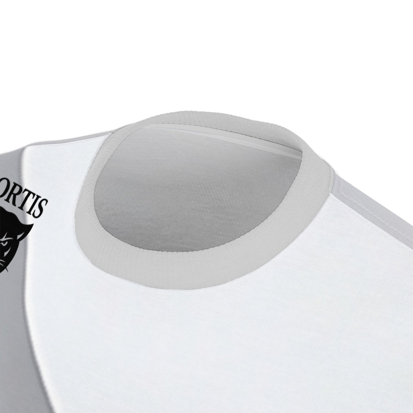 Fortis Minimalist Panther Tee — White Diagonal Cut & Sew T‑Shirt