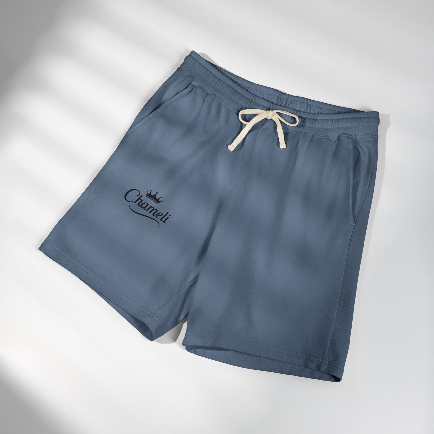 Sweat Shorts — 'Chameli' Crown Logo Lightweight Fleece Lounge Shorts