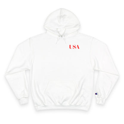 USA Hoodie — Minimal Patriotic Champion Hoodie