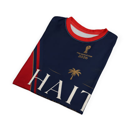 Haiti World Cup 2026 Fan Tee — Patriotic Red & Navy Soccer Shirt