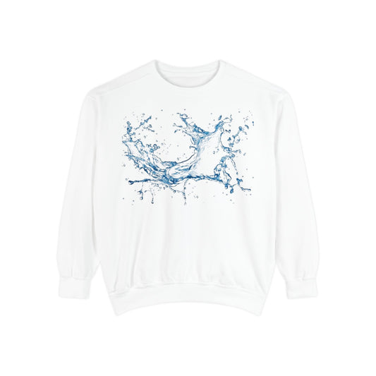 Water Splash Graphic Sweatshirt — Blue Water Splash Crewneck
