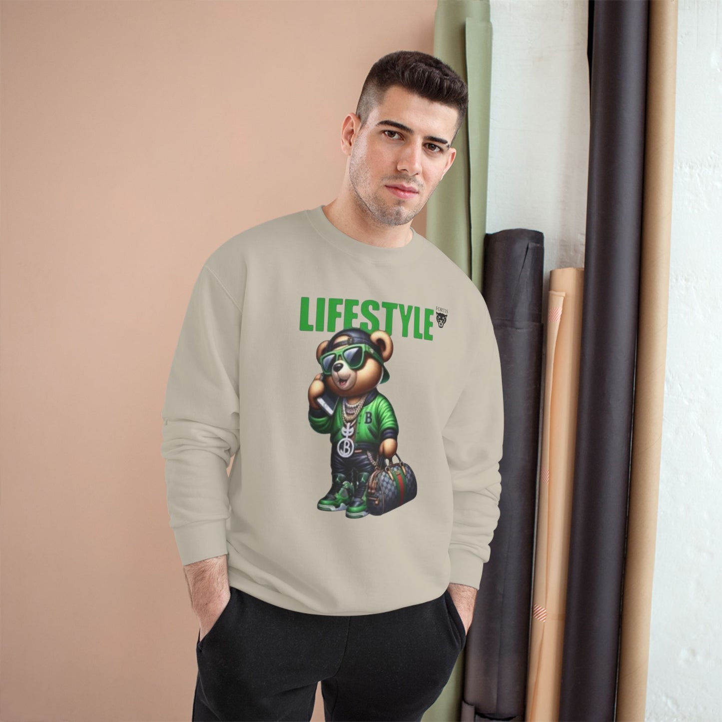 Lifestyle Bear Sweatshirt — Urban Streetwear Champion Crewneck