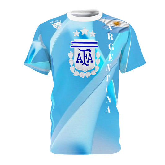 Argentina AFA Crest Soccer Jersey Tee – Light Blue All-Over Print