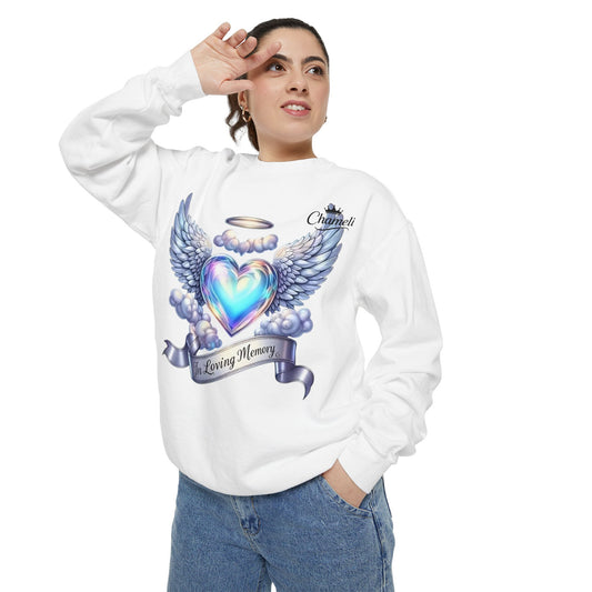 Memorial Angel Heart Sweatshirt — "In Loving Memory" Tribute Crewneck
