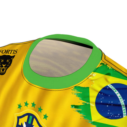 Brazil Soccer Jersey Tee – Brasil Crest & Flag All-Over Print