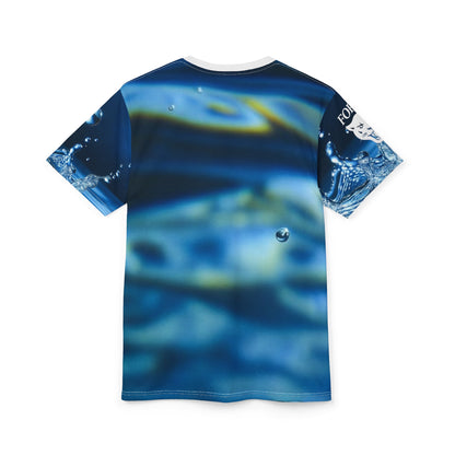 Water Drop All-Over Print Tee — Photorealistic Splash Design