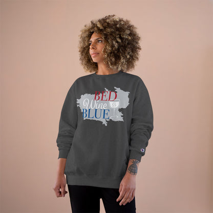 Red White & Wine Sweatshirt — Bed Wine Blue Graphic Crewneck