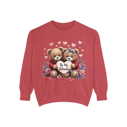 Valentine Teddy Sweatshirt — "Be My Valentine" Cute Couple Bears Design