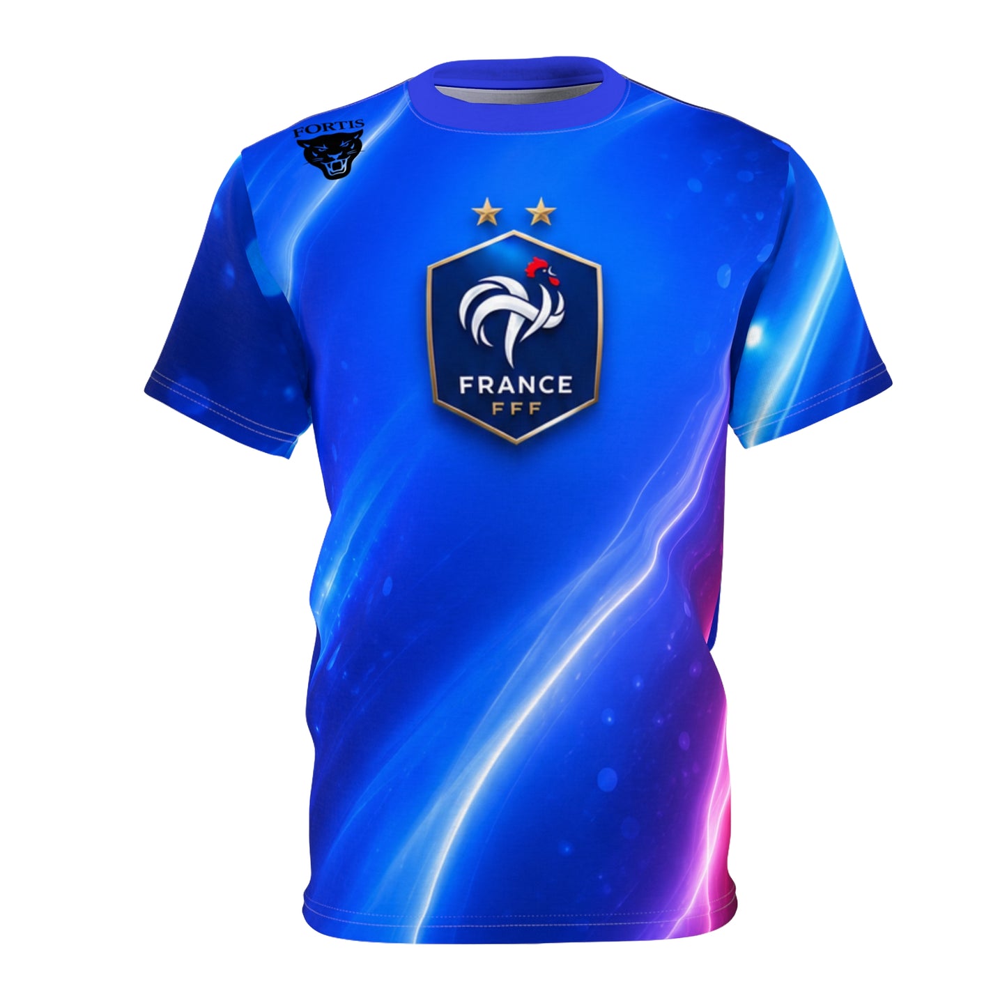 France Soccer Fan Tee — Blue Gradient AOP Klub Shirt