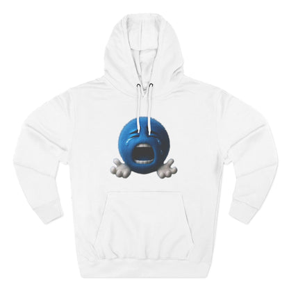 Blue Scream Emoji Hoodie — Cute 3D Emoticon Graphic Fleece Pullover
