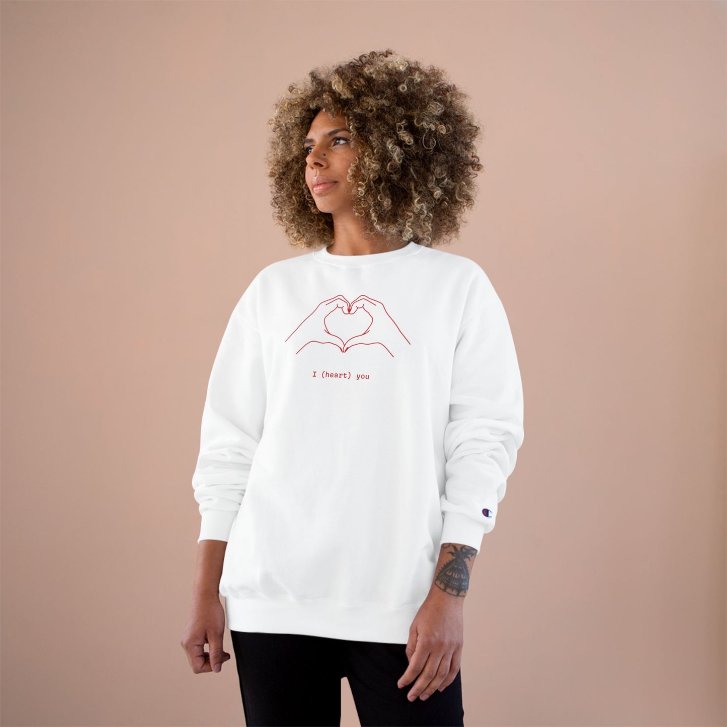Heart Hands Sweatshirt – "I SWEARIY LOVE" Minimal Valentine Crewneck