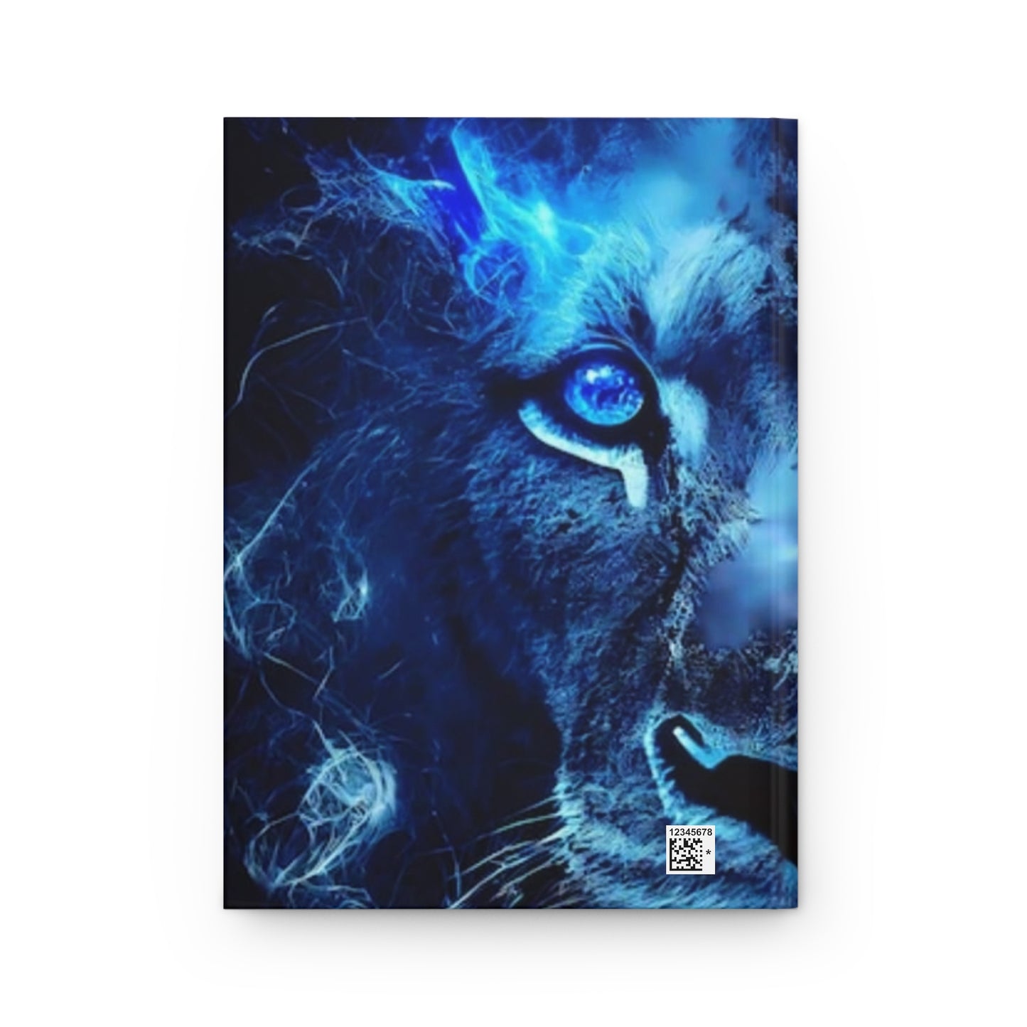 Blue Flame Lion Hardcover Journal — Mystical Wildlife Notebook for Writers & Gift