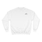 Minimalist 'JAH' Champion Sweatshirt – White Crewneck, Subtle Chest Logo