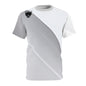 Fortis Minimalist Panther Tee — White Diagonal Cut & Sew T‑Shirt