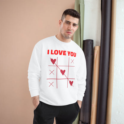I Love You Tic-Tac-Toe Sweatshirt — Valentine's Heart Game Crewneck