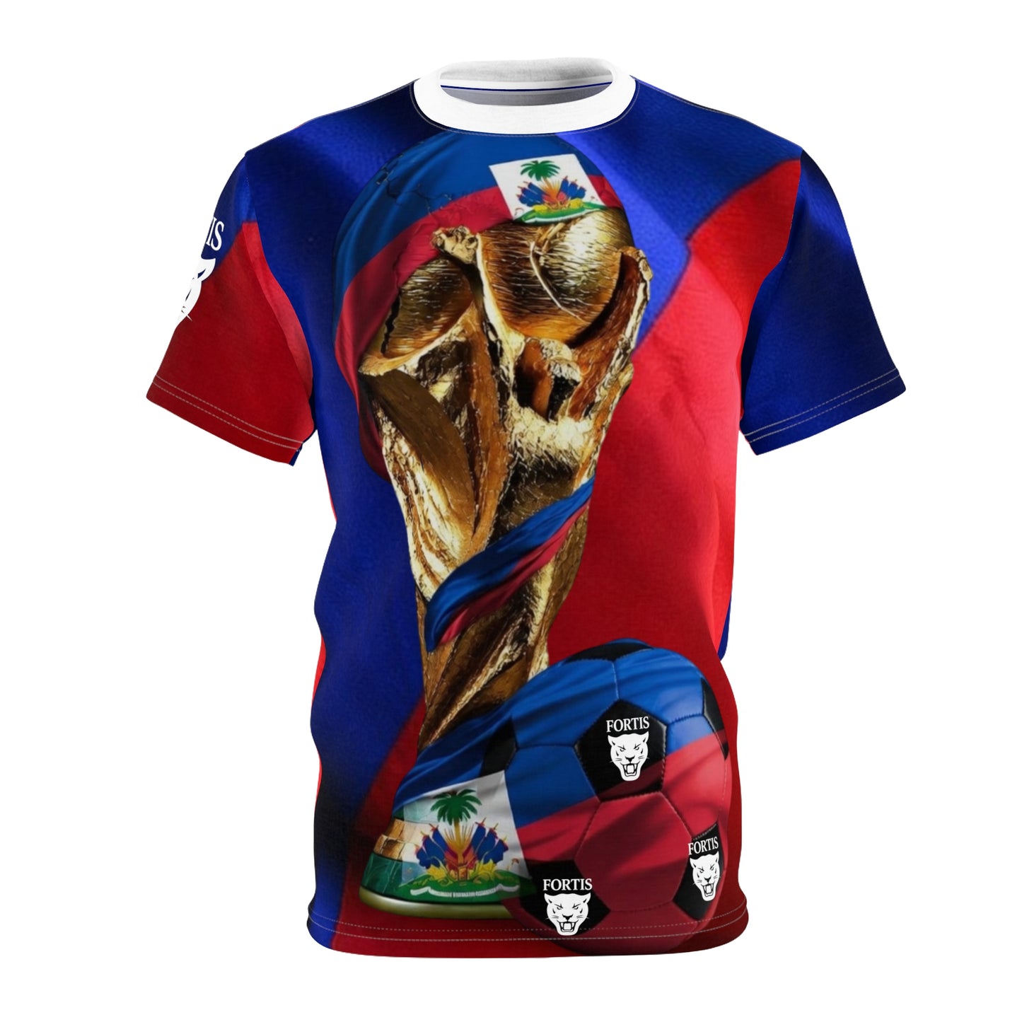 Haiti World Cup Trophy Soccer Tee — Haitian Flag Football Shirt