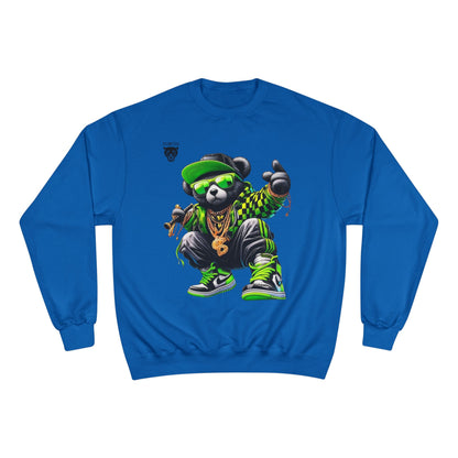 Hip Hop Bear Champion Sweatshirt — Streetwear Crewneck with ‘Champion’ Style Graphic