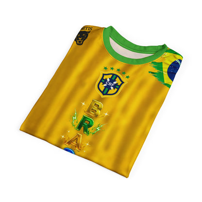 Brazil Soccer Jersey Tee – Brasil Crest & Flag All-Over Print
