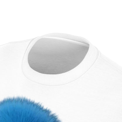 Crying Blue Fuzzy Emoji T-Shirt — Sad Face Graphic Tee