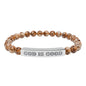Engraved 'God Is Good' Natural Stone Stretch Bracelet