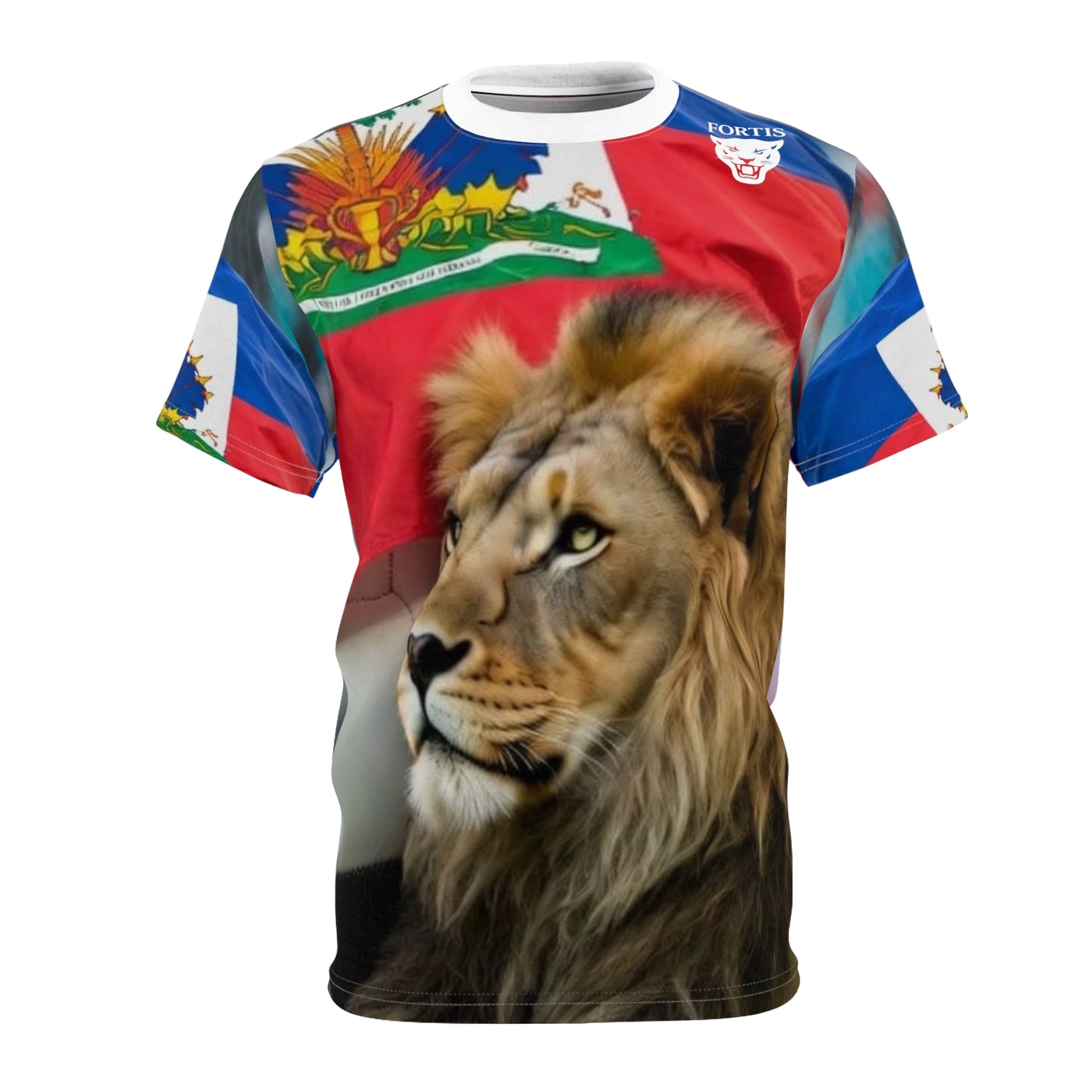 Haiti Flag Lion T-Shirt — Patriotic Haitian All-Over Print Tee