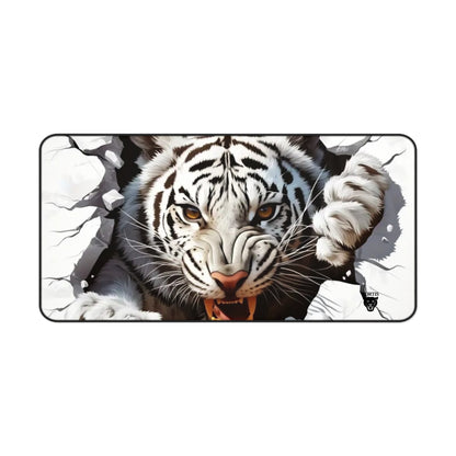 Fierce Tiger Desk Mat, Animal Print Mouse Pad, Office Decor, Gamer Gift, Unique Home Office Accessory