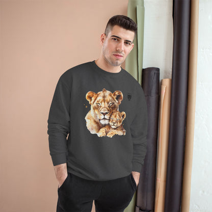 Lioness and Cub Sweatshirt — Cozy Wildlife Crewneck for Animal Lovers