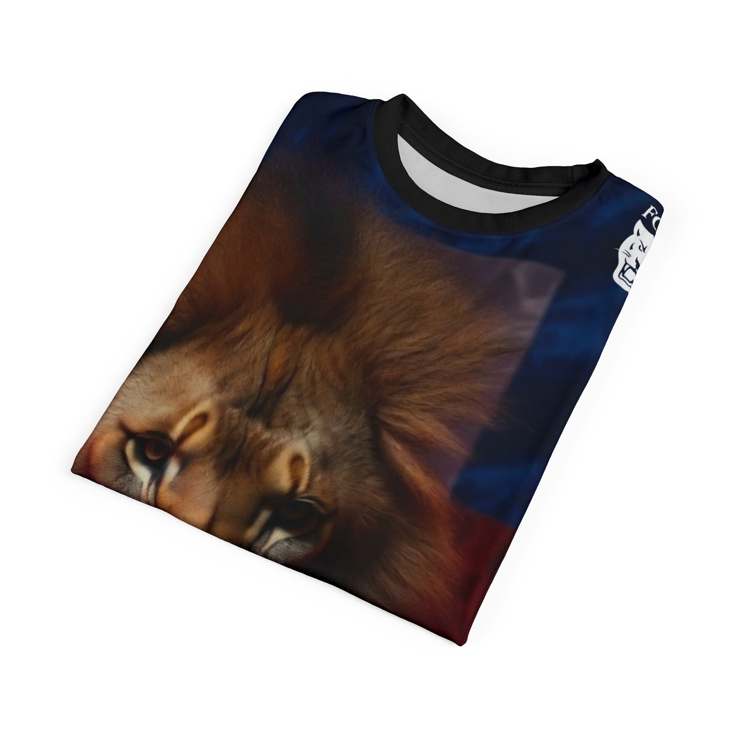 Lion Face All-Over Print Tee — Bold Majestic Wildlife Graphic Shirt