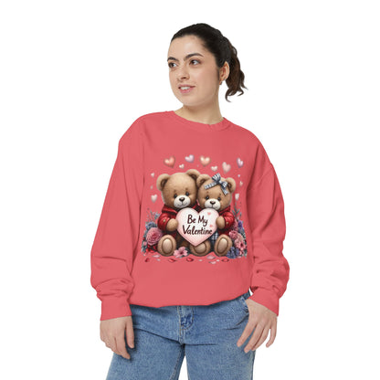 Valentine Teddy Sweatshirt — "Be My Valentine" Cute Couple Bears Design