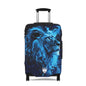 Blue Fire Lion Luggage Cover – Protective Suitcase Skin with Bold Lion Artwork