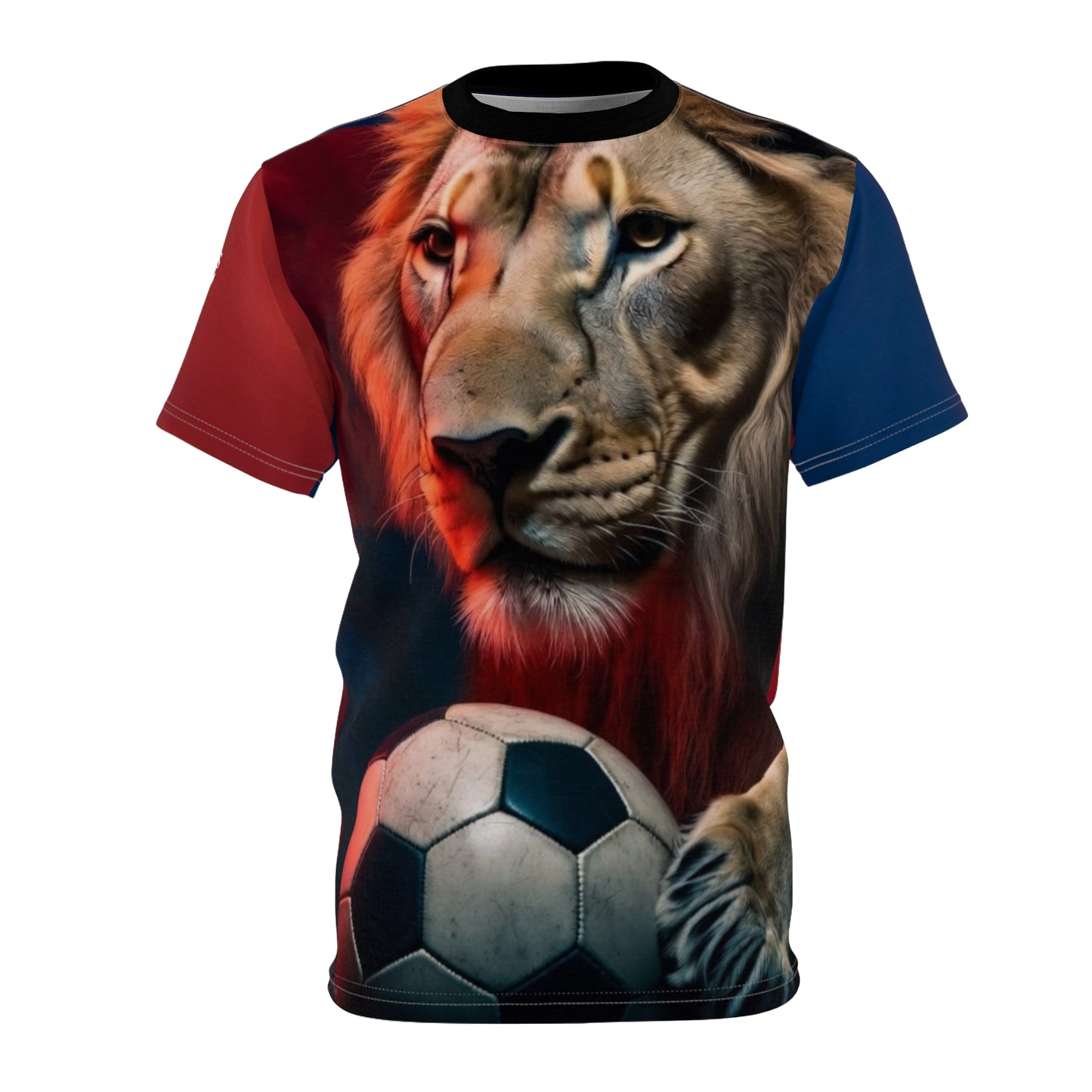 Lion Soccer Tee – Bold Football Lion Graphic All-Over Print Shirt