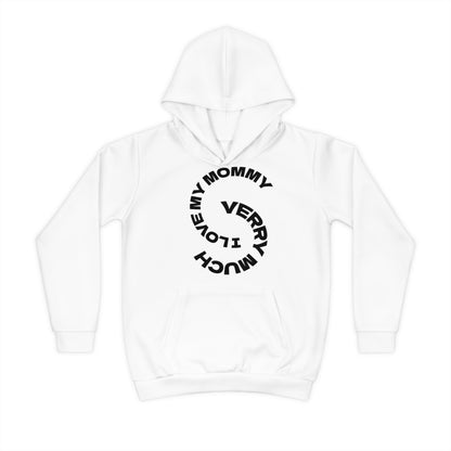 Kids Hoodie — 'I Love My Mommy Very Much' Circular Text Graphic